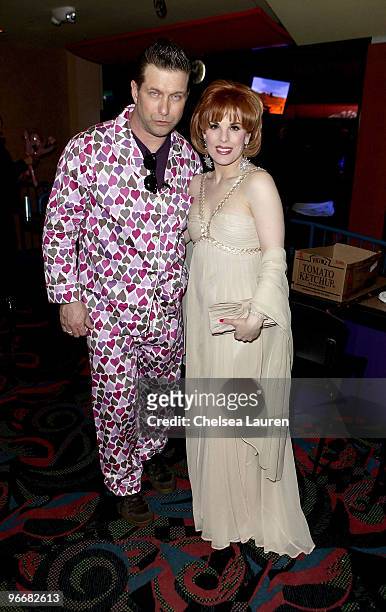 Actors Stephen Baldwin and Kat Kramer attend the Bowling After Dark Benefit at PINZ Entertainment Center on February 13, 2010 in Studio City,...
