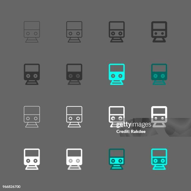 electric train icon - multi series - speeding locomotive stock illustrations