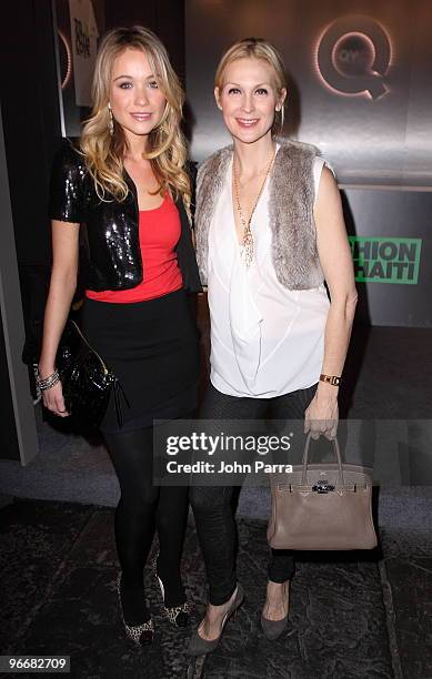 Katrina Bowden and Kelly Rutherford attend the QVC Style Party to Kick Off Mercedes-Benz Fashion Week in Bryant Park on February 13, 2010 in New York...