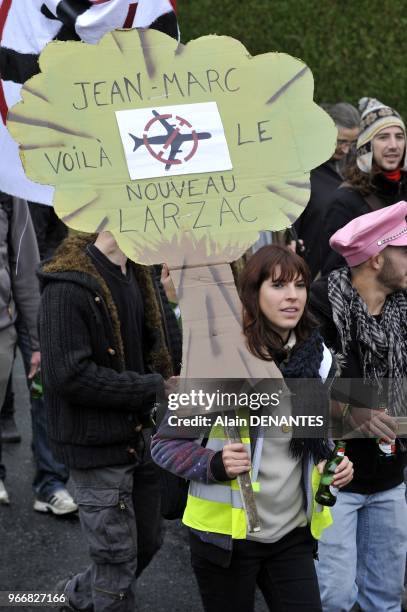 Several thousands of farmers, environmental activists and opponents take part in a demonstration to protest against a project to build an...