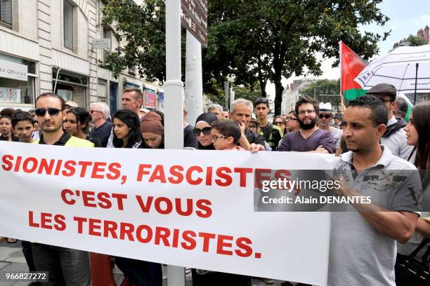 Manifestation pour denoncer les attaques d'Israel contre la bande de Gaza et la Palestine et pour soutenir le peuple palestinien, le 19 Juillet, 2014...