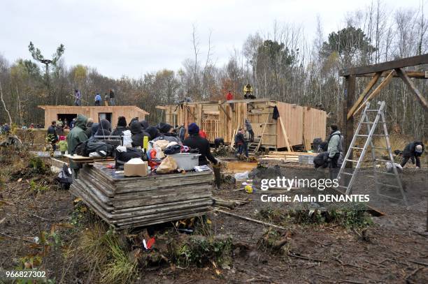 Several thousands of farmers, environmental activists and opponents take part in a demonstration to protest against a project to build an...