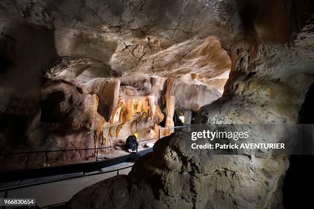 Artists, welders, bricklayers, engineers build the 3000 m2 replica of the Chauvet cave on May 4, 2015. Especially its inestimable contents have their...