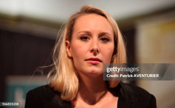 Marion Maréchal-Le Pen, candidate en Provence-Alpes-Côte d'Azur pour le Front National lors des résultats des élections régionales du second tour...