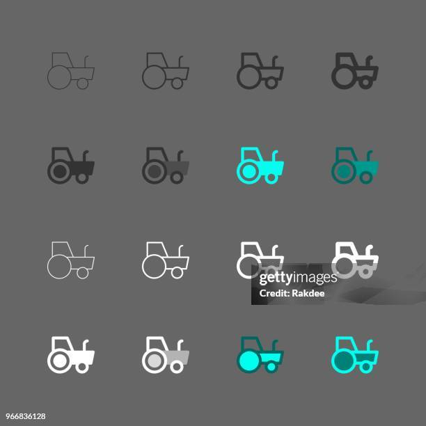 tractor icon - multi series - old tractor stock illustrations