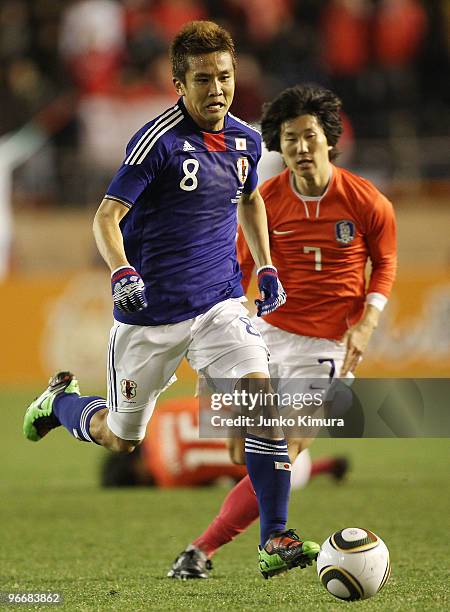 Junichi Inamoto of Japan in action during the East Asian Football Championship 2010 match between Japan and South Korea at the National Stadium on...