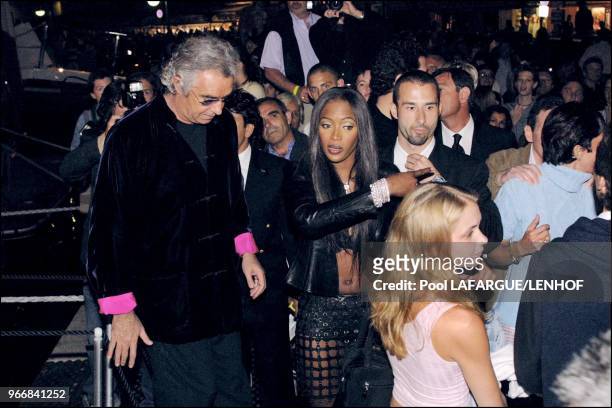 Flavio Briatore and Naomi Campbell at her 31st birthday party in St tropez. Virginia Roberts is in the foreground.