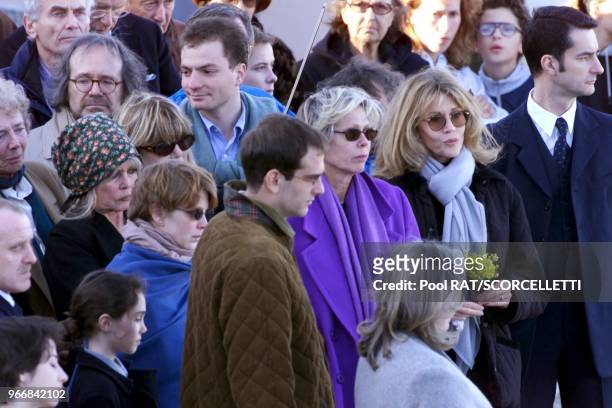 Brigitte Bardot, Jane Fonda, Annette Stroyberg, and Catherine Schneider attend the funeral of Roger Vadim.