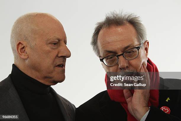 British architect Norman Foster and Festival director Dieter Kosslick attend the Berlinale Keynotes with Sir Norman Foster during day four of the...