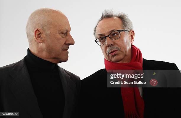British architect Norman Foster and Festival director Dieter Kosslick attend the Berlinale Keynotes with Sir Norman Foster during day four of the...