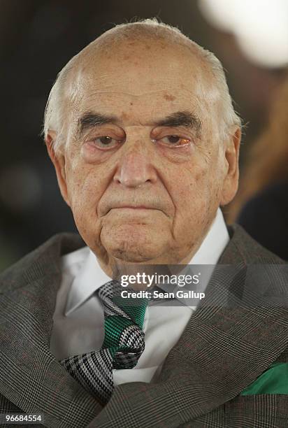 Lord George Weidenfeld attends the Berlinale Keynotes With Sir Norman Foster during day four of the 60th Berlin International Film Festival at the...