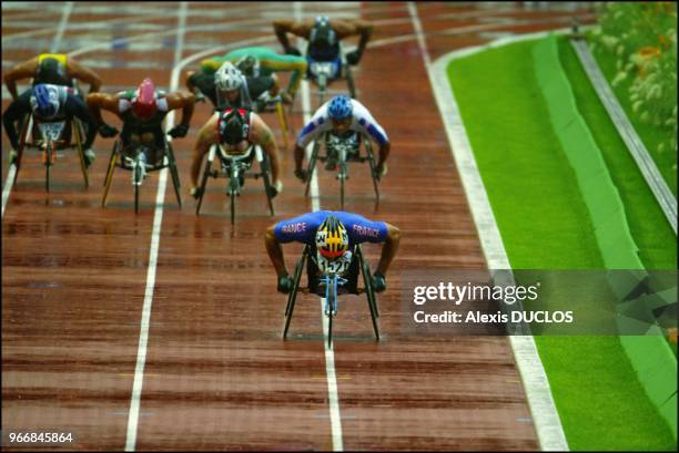 Joel Jeannot wins Men 1500 meters wheelchair.