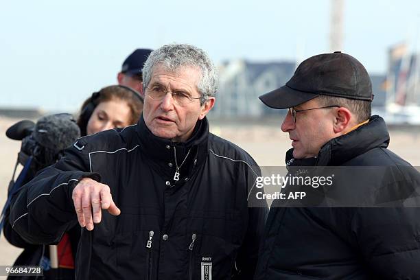 French film director Claude Lelouch briefs people on February 14, 2010 in Deauville, western France, where he invited couples for St Valentine's day...