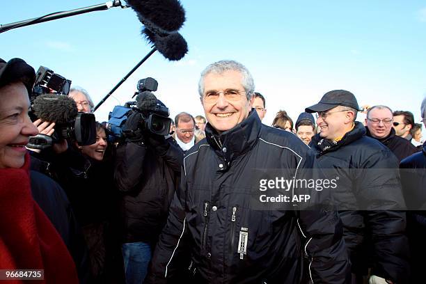 French film director Claude Lelouch briefs people on February 14, 2010 in Deauville, western France, where he invited couples for St Valentine's day...