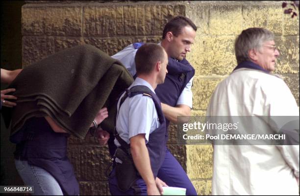 Stephane Krauth after face to face confrontation with his companion Peroline Garino and the examining judge.