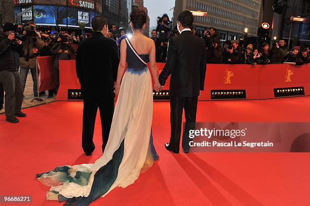 Director Zhang Yimou actress Yan Ni and actor Sun Honglei attend the 'San Qiang Pai An Jing Qi' Premiere during day four of the 60th Berlin...