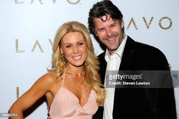 Television personality Gretchen Rossi and Guest arrive for "Queen Of Hearts" ball at Lavo Restaurant & Nightclub at The Palazzo on February 13, 2010...