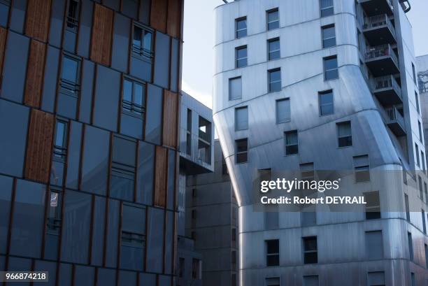 Immeubles d'habitation dans le quartier de la Confluence, 16 janvier 2017, Lyon, France.