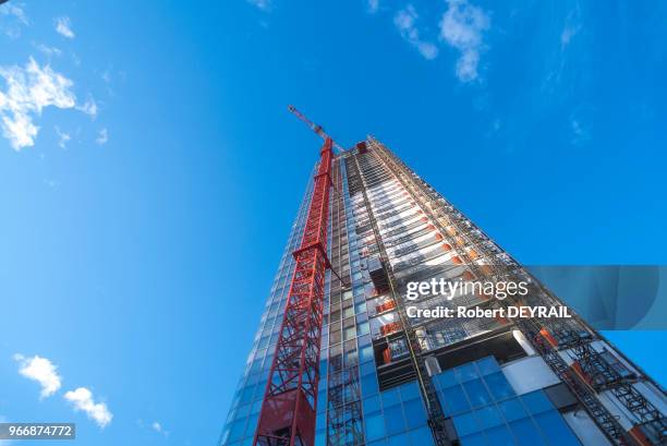 Construction de la tour Incity , dans le quartier de la Part Dieu, à Lyon, France, le 13 février 2015.