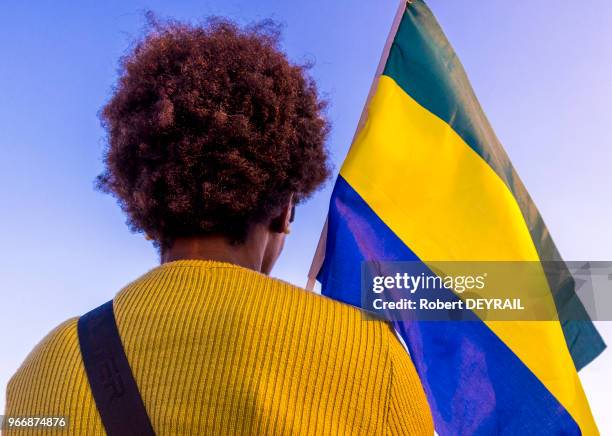 Des membres de la diaspora gabonaise se sont rassemblés pour demander que les libertés démocratiques soient respectées au Gabon, le 21 septembre 2016...