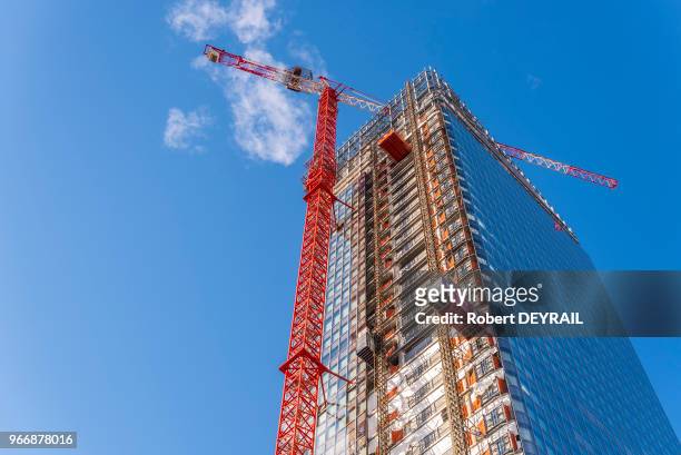Construction de la tour Incity , dans le quartier de la Part Dieu, à Lyon, France, le 13 février 2015.