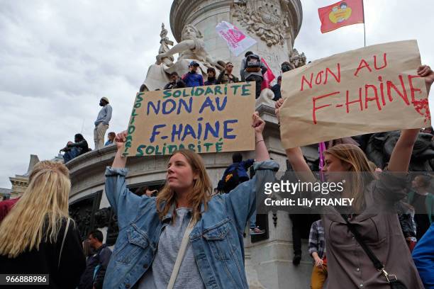Manifestation de la jeunesse Anti 'Front National ', le 29 mai 2014, Paris, France.