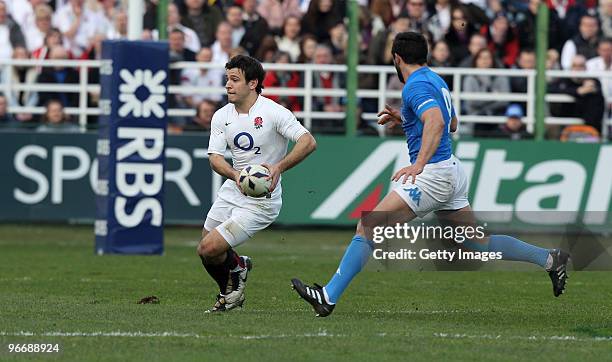 Danny Care of England runs with the ball during the RBS Six Nations match between Italy and England held at the Stadio Flaminio on February 14, 2010...