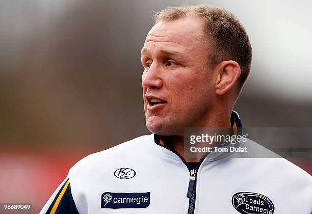 Coach of Leeds Carnegie Neil Back looks on prior to the Guinness Premiership match between Leeds Carnegie and Leicester Tigers at Headingley Stadium...