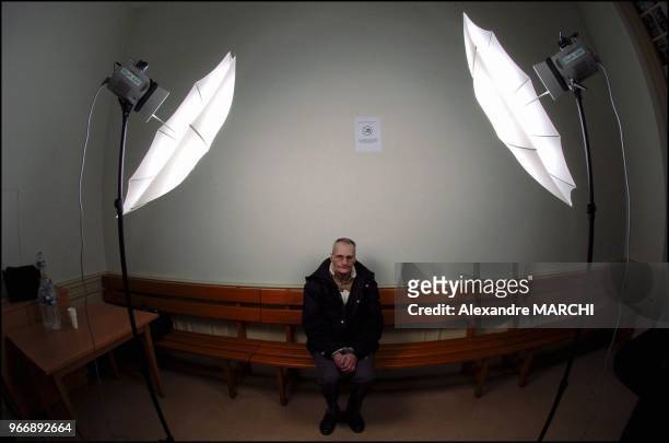 Le serial killer Francis Heaulme pose pour un studio photo alors qu'il est entendu comme temoin lors d'une affaire au tribunal de Nancy. Dans le...