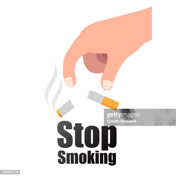 stockillustraties, clipart, cartoons en iconen met stoppen met roken - quit smoking