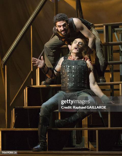 The Comedie-Francaise performs 'Troilus et Cressida' of William Shakespeare from January 26, 2013 to May 5, 2013 at theatre Ephemere, on January 25,...