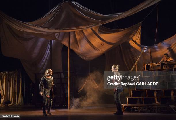 The Comedie-Francaise performs 'Troilus et Cressida' of William Shakespeare from January 26, 2013 to May 5, 2013 at theatre Ephemere, on January 25,...