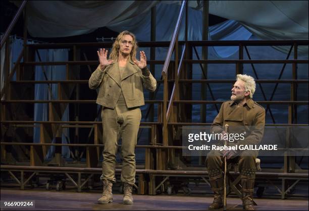 The Comedie-Francaise performs 'Troilus et Cressida' of William Shakespeare from January 26, 2013 to May 5, 2013 at theatre Ephemere, on January 25,...