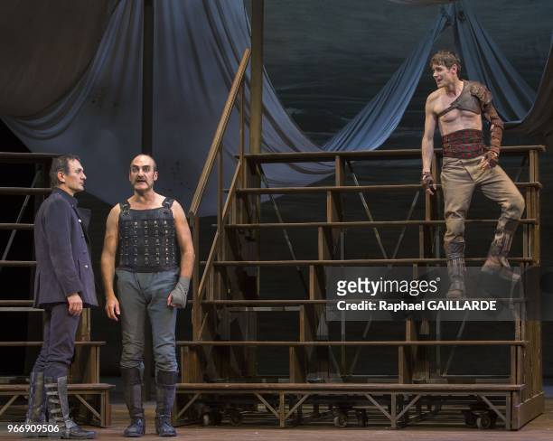 The Comedie-Francaise performs 'Troilus et Cressida' of William Shakespeare from January 26, 2013 to May 5, 2013 at theatre Ephemere, on January 25,...