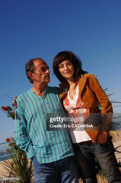 French actor Richard Bohringer and daughter actress Romane Bohringer to promote C'est beau une ville la nuit,first movie of Richard as a director.