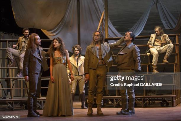 The Comedie-Francaise performs 'Troilus et Cressida' of William Shakespeare from January 26, 2013 to May 5, 2013 at theatre Ephemere, on January 25,...