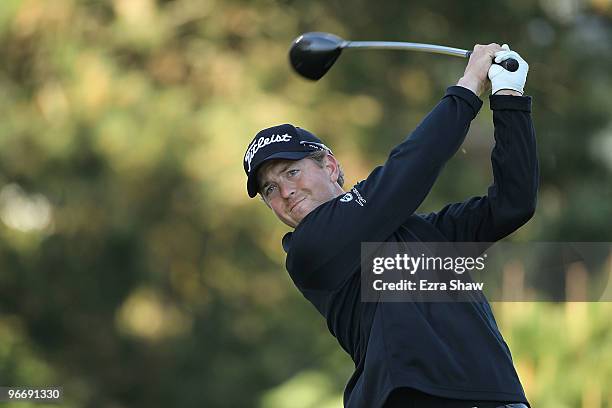 Bryce Molder tees off on the second hole during the final round of the AT&T Pebble Beach National Pro-Am Pebble Beach Golf Links on February 14, 2010...