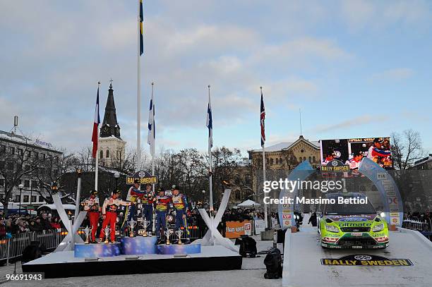 Daniel Elena of Monaco and Sebastien Loeb of France ; Jarmo Lehtinen of Finland and Mikko Hirvonen of Finland ; Mikka Anttila of Finland and Jari...