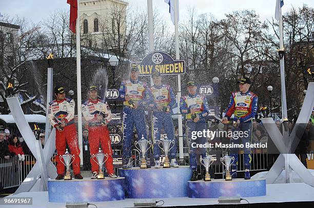 Daniel Elena of Monaco and Sebastien Loeb of France ; Jarmo Lehtinen of Finland and Mikko Hirvonen of Finland ; Mikka Anttila of Finland and Jari...