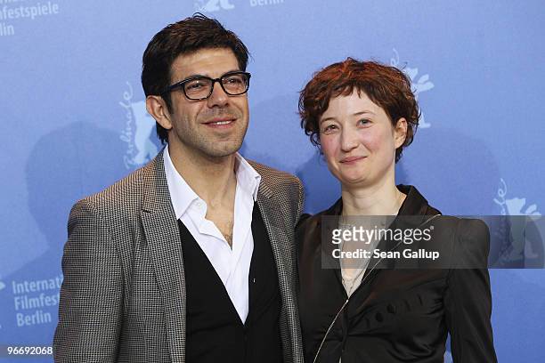 Actor Pierfrancesco Favino and actress Alba Rohrwacher attend the 'Cosa Voglio Di Piu' Photocall during day four of the 60th Berlin International...