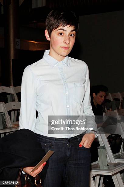 Buyer for J. Crew Tracy Rosenbaum attends the Karen Walker Autumn/Winter 2010 fashion show at Altman Building on February 13, 2010 in New York City.