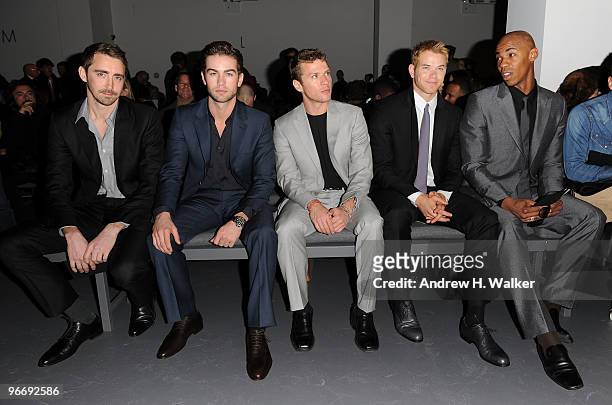 Actor Lee Pace, musician Jared Leto, actors Chace Crawford, Ryan Phillippe, Kellan Lutz and Mehcad Brooks attend the Calvin Klein Men's Collection...
