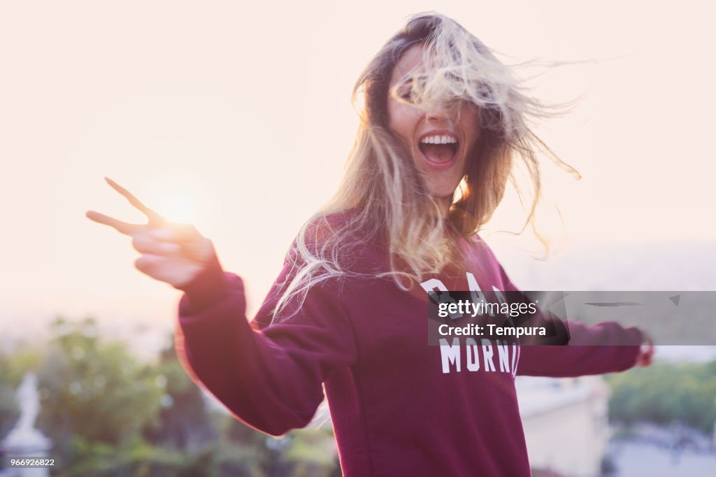 Young woman lifestyle in Barcelona.