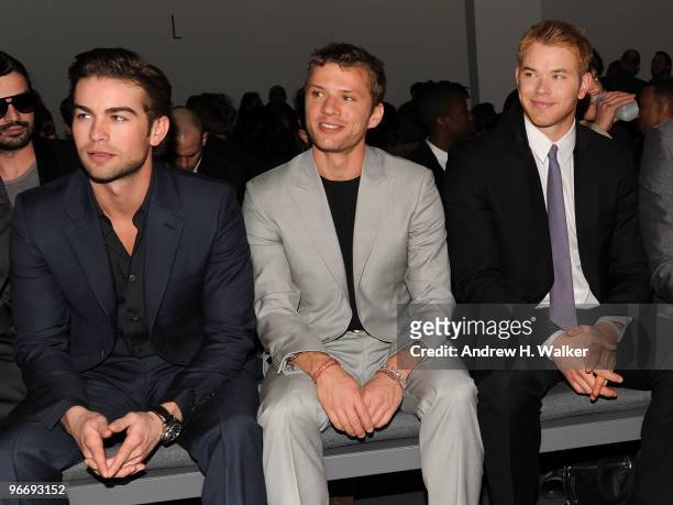 Actors Chace Crawford, Ryan Phillippe and Kellan Lutz attend the Calvin Klein Men's Collection Fall 2010 Fashion Show during Mercedes-Benz Fashion...