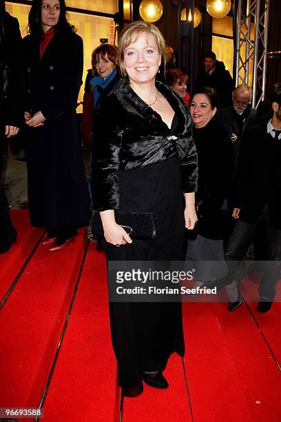 Gabriela Maria Schmeide attends the 'Die Friseuse' Premiere during day four of the 60th Berlin International Film Festival at Friedrichstadtpalast on...