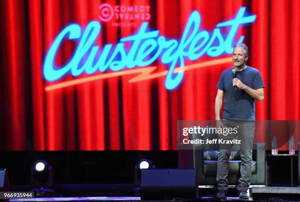 In Conversation with Jon Stewart Moderated by San Francisco Chronicle's Peter Hartlaub on the Bill Graham Stage during Clusterfest at Civic Center...