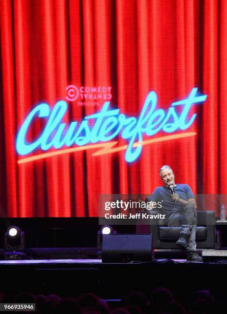 In Conversation with Jon Stewart Moderated by San Francisco Chronicle's Peter Hartlaub on the Bill Graham Stage during Clusterfest at Civic Center...