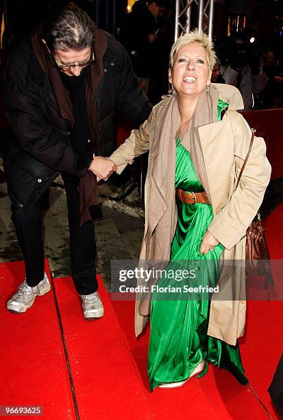 Actor Rolf Zacher and director Doris Doerrie attend the 'Die Friseuse' Premiere during day four of the 60th Berlin International Film Festival at...