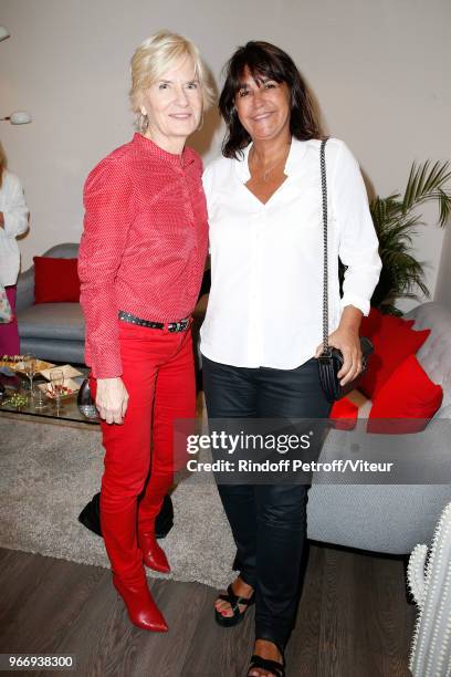 Catherine Ceylac and Valerie Expert attend "Sans Moderation" Laurent Gerra's Show at Palais des Sports on June 2, 2018 in Paris, France.