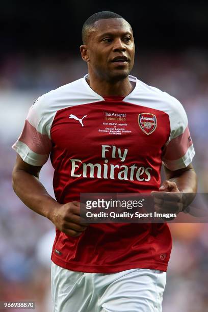 Julio Baptista of Arsenal Legends in action during the Corazon Classic match between Real Madrid Legends and Arsenal Legends at Estadio Santiago...